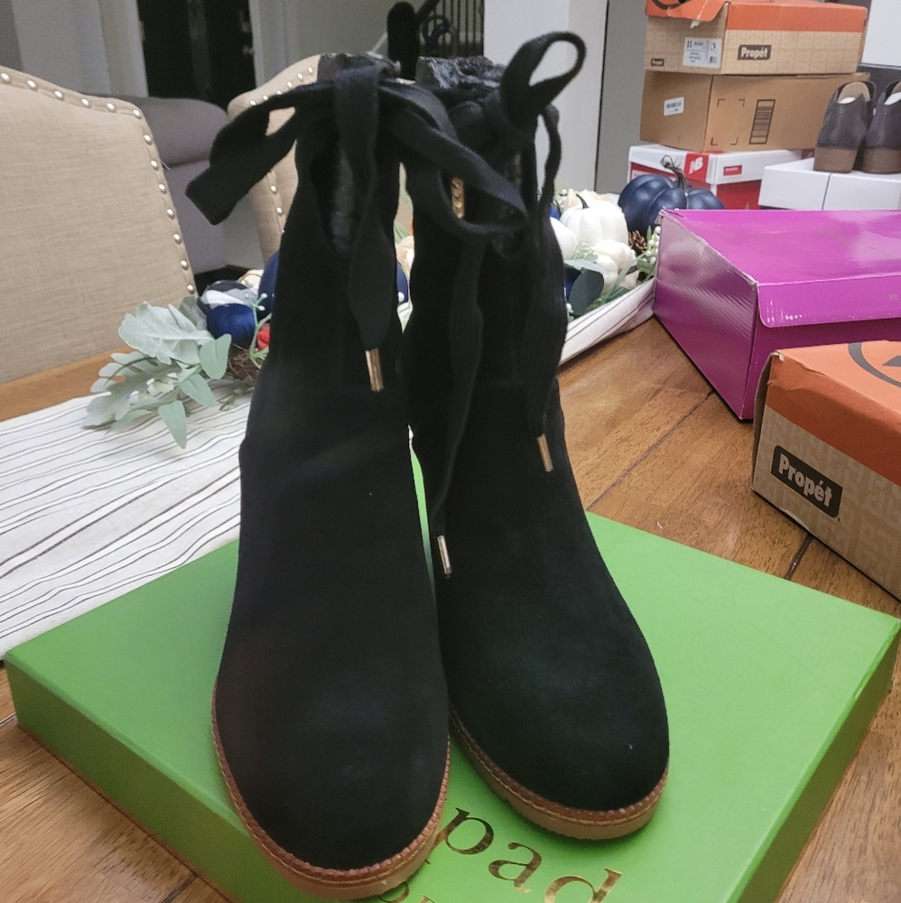 Kate Spade Suede Boots size 10.5 black